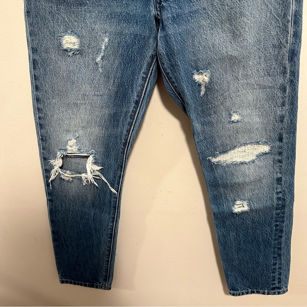 Levi's Selvedge High Rise Button Front Distressed Jean - Picture 6 of 9